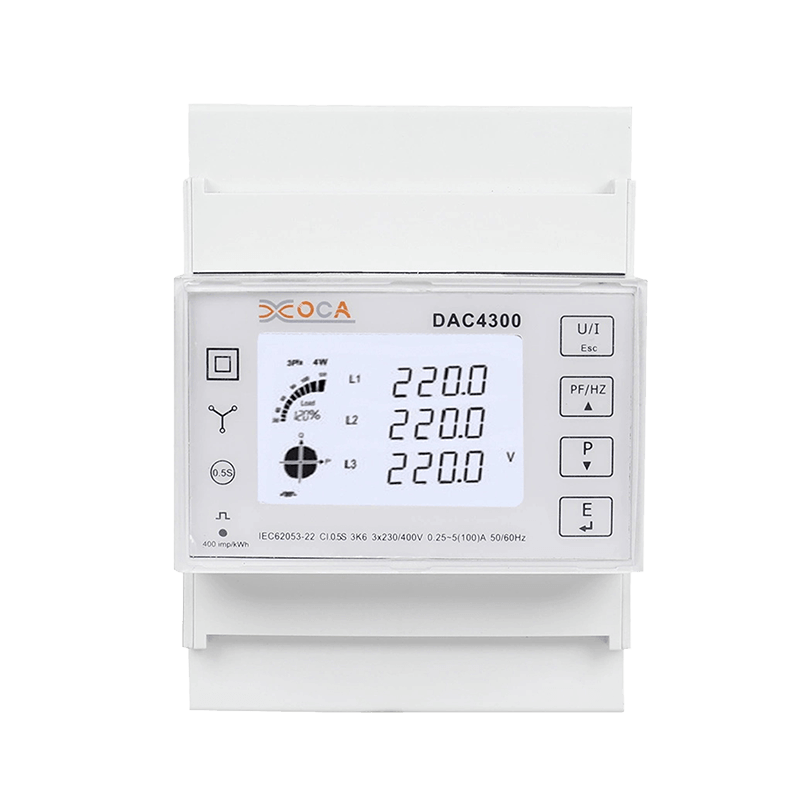 Dac4300 DIN Raylı LCD Üç Fazlı Trafo Enerji Ölçer